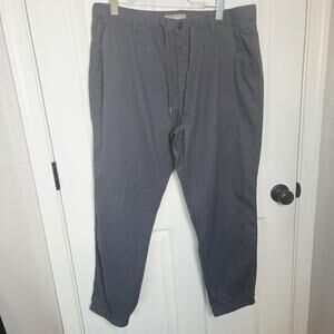 A-Frame Pants Mens XL Gray Jogger Elastic Waist Cotton Twill Stretch Drawstring